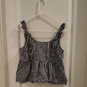 FOREVER 21 Black and White Gingham Women's Top